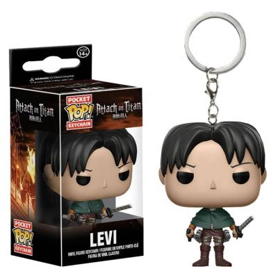 China Wholesale Cartoon Toy FLAT OUT POP Attack on Titan Levi Vinyl Keychain Action Figure Toy Gift for sale