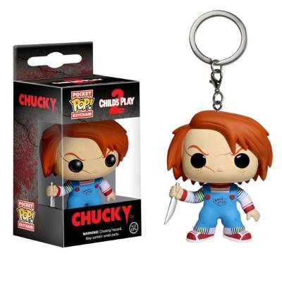 China Wholesale Cartoon Toy FUNK POP Child's Play 2 CHUCKY Key Chain Vinyl Figure Toys Gift for sale