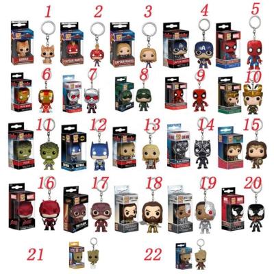 China HOT Cartoon Toy FUNKO POP Marve D.C. Justice League Characters Pocket Master Vinyl Action Number Toys Model Doll Chain Gift for sale