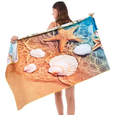 China Microfiber Quick Dry Quick Dry Super Absorbent Thin Sand Towel Light Weight Beach Towel Free Blanket for sale