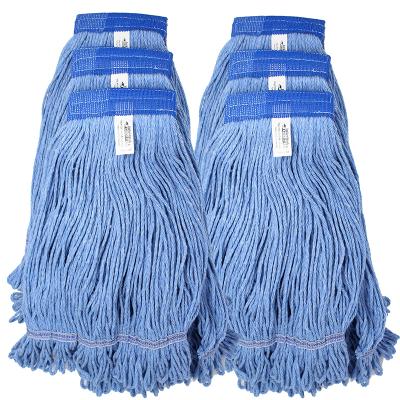 China Durable Broom Heads Commercial Grade USA Looped End Blue Synthetic 4-Ply Wire Industrial Wet Broom Broom Head Large Heavy Duty Broom Head for sale