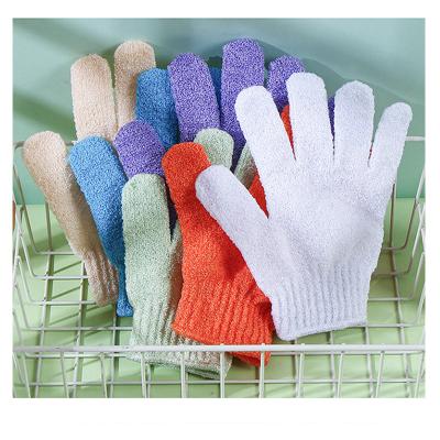 China Aiyu Factory Supply Five Finger Glove Natural Nylon Shower Bath Gloves for sale