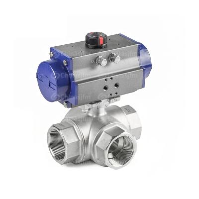 China Wholesale Custom Electric Pneumatic Actuator Three Way Ball Valve From General Chinese Manufacturer for sale