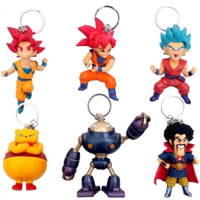 China Hot Cartoon Anime Dragon Ball Goku Vegeta 3D Pendant Keychain Charms Decoration DBZ Comics Key Chain For Souvenir for sale