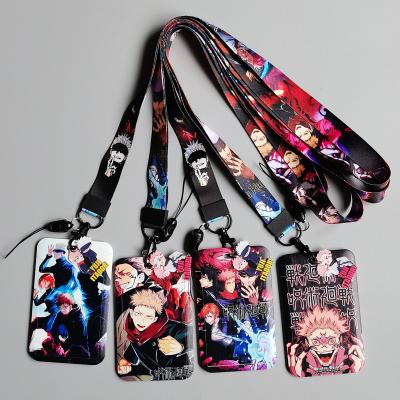 China Eco-Friendly Popular Animation Dragon Ball One Piece Demon Slayer Narut Attack On Titan My Hero Academia Jujutsu Kaisen Card Holder Lanyard for sale