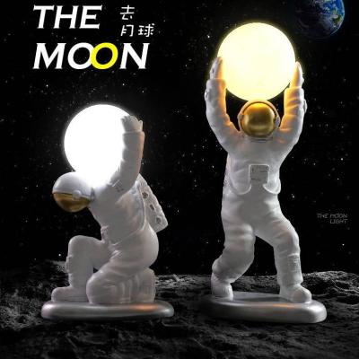 China Home Astronaut Toys Figurine Ornament Spaceman Resin Europe Design Night Light Fun Statue Home Decor Creative Light for sale