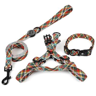 China Custom Scottish Dog Leash Safety Belt Pet Accessories Padded Chest Rope Chest Collars Set for Small/Medium/Large Dog - 3 for sale