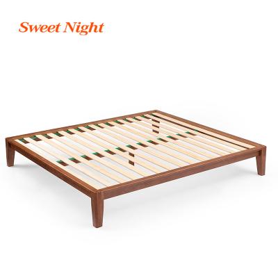 China Modern Full Frame Modern Simple King Queen Size Hotel Designer Furniture Wooden Bed for sale