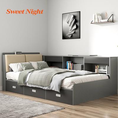 China High Quality Modern Upholstered Storage Queen Size Furniture Double Beds for sale