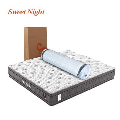 China Foldable Euro Coil Vacuum Packed Hotel Pocket King Size Memory Foam Bonnel Top Roll Up Twin Queen Spring Bed Mattress In A Box for sale