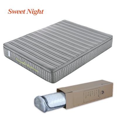 China Sweetnight Latex Pillow Top Gel Natural Hybrid Luxury Foldable Sleep Compressed Double Pocket Spring Bed Mattress for sale