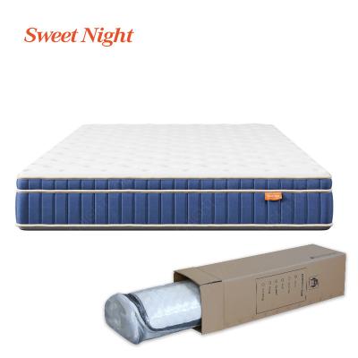 China Sweetnight Foldable Compressed Double Queen King Size Memory Foam Pocket Spring Bed Wholesale Mattress for sale