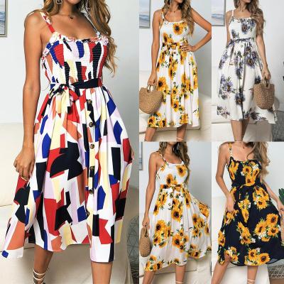 China Wholesale High Quality Anti-wrinkle Summer All-match Cheap Women Short Beach Floral Dresses for sale