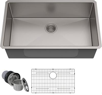 China 2023 Modern Single Bowl Stainless Steel Kitchen Sink Wholesale Undermount Kitchen Sink 16 32 Inch Gauge for sale