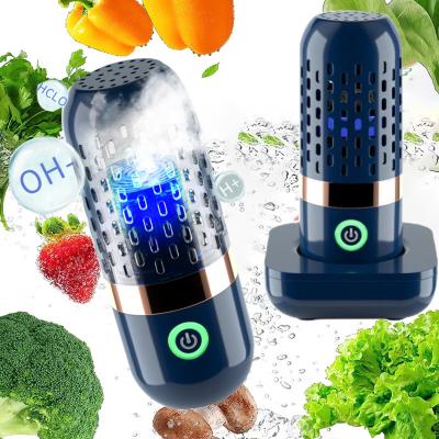 China New Design Hotel Food Vegetable Cleaner Scrubber Portable Mini Capsule Vegetable Wireless Fruit Seal for sale