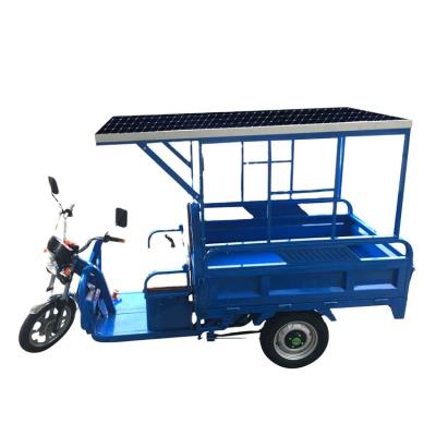 China Cargo 900W 60V 20A With Cargo Three Wheels Motorcycle Electric Solar Tricycle for sale