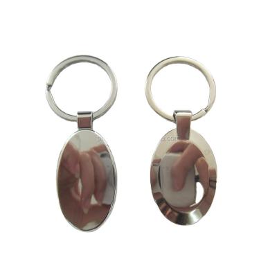 China Wholesale Custom White Metal Oval Key Chain for sale