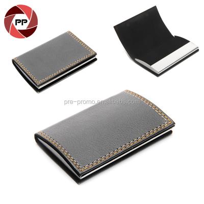 China Fashion Wholesale Custom Faux Leather Magnetic Business Card Holder for sale