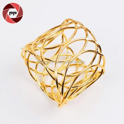 China Wholesale Viable Viable Gold Metal Wedding Wire Napkin Ring for sale