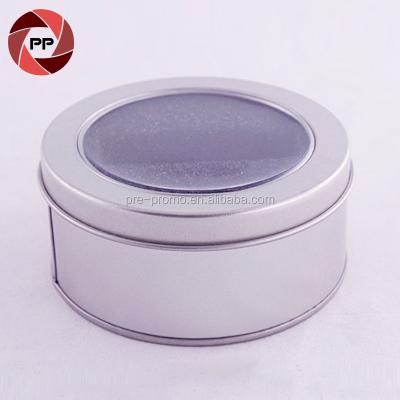 China Dia90xH40mm MINT MINT sliding lid metal tin box with PVC window for sale