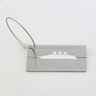 China Wholesale Custom Metallic Airplane Shape Custom Metal Luggage Tag With Cable for sale