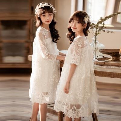 China Fashion Breathable Princess Style Gauze Lace Baby Dress Flower Girl Dress For Wedding for sale