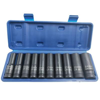 China 10pcs Car Repair Tool Kit Impact Socket Set with CR-MO 1/2 Deep Socket Tool Kit for Car Repair for sale