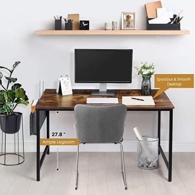 China Small Modern Computer Office Workstation Desk with Pocket and Metal Earphone Hook Teenager Storage Adult Kids Brown for sale