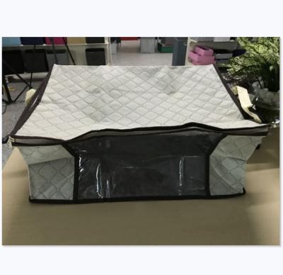 China Portable Zipper Stored Can Fold Bag With Large Capacity To Store Nonwoven Quilts + PVC Cloth Save Space for sale