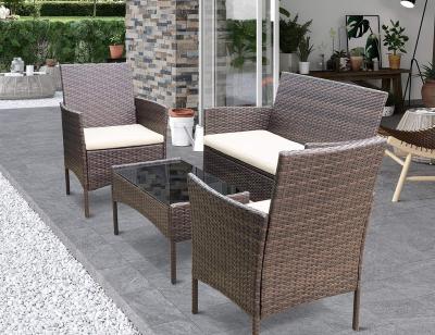 China Simple Eco-freindly Outdoor Furniture , 4PC Rattan Sofa Set With Waterproof Cushion for sale