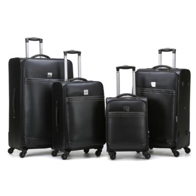 China Fashionable Luggage Four Piece In One Set PU Leather 4 Wheel Trolley Luggage Bag Set for sale