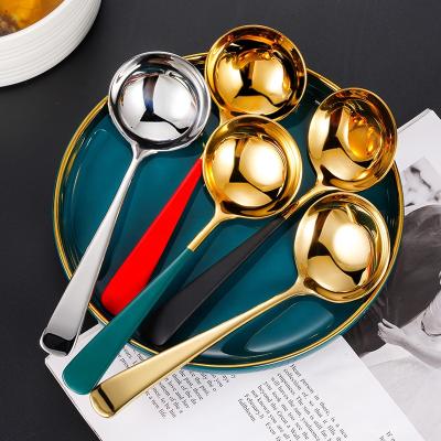 China Popular viable Amazon 304 stainless steel pocket /slotted soup spoon /slotted gold scoop spoon colander for sale