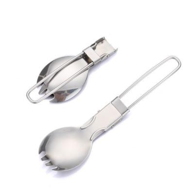 China Tableware Knife Spoon Fork Stainless Steel Flatware Set Travel/Picnic Folding Viable Camping Cutlery Outdoor Spoon for sale