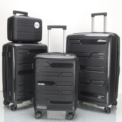 China Lifetime Quality Warranty Large Carry All pp Hand Trolley Suitcase Set 3 Pieces Polypropylene Luggage for sale