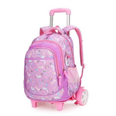 China Student Trolley School Bag Waterproof Rolling Backpack Kids Waterproof Girl Wheeled School Backpack Child Bag Package for sale