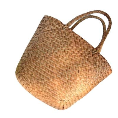 China Straw Bag Natural Wicker Tote Braided Handbag 2020 Summer Beach Women Casual Bags For Garden Mini Woven Rattan Bags Handmade for sale