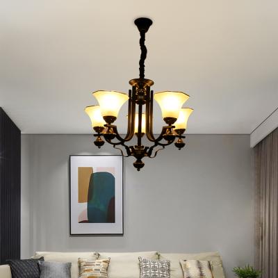 China Iron Creative Indoor Glass Chandelier Decoration Personality Retro Pendant Lights for sale