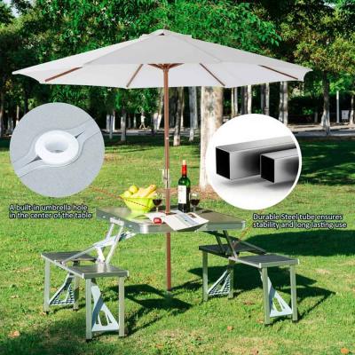 China Modern Outdoor Camping Picnic Table Aluminum Folding 80 x 40 Table 4 Seat for sale