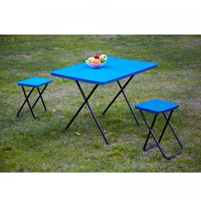 China Portable Small Modern Blue Plastic Square Foldable Camping Beach Folding Picnic Table for sale