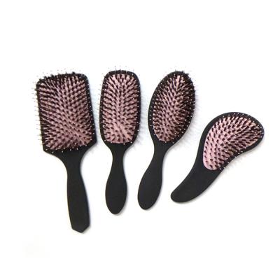 China Cushion Hot Air Hair Brush and Comb Natural Boar Hair Drying Hair Brush for sale