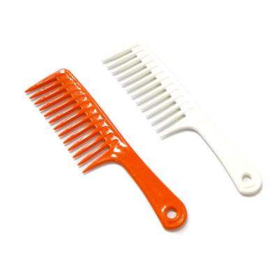 China Gradiant Rubber Coating In Two Color Hair Wide Toothed Flat Comb Plastic Straightener Head Lice Detangling Hair Comb With Logo for sale