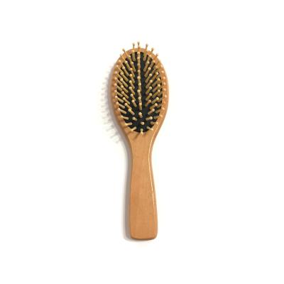 China Eco-friendly Custom High Quality Wooden Hair Brush Massage Paddle Hair Brush for sale