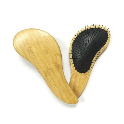 China New Cushion Shape Detangling Natural Bamboo Hair Brush for sale