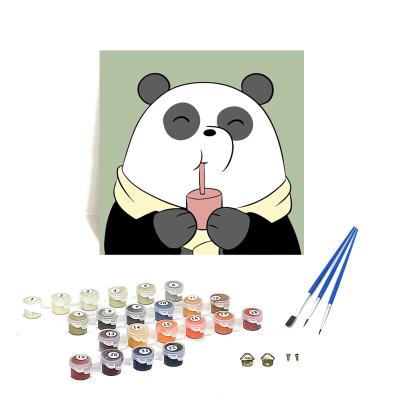 China Cartoon Orfon Q2302 we discover bears painting by numbers with frame diy painting for home decoration canvas paintings for sale for sale