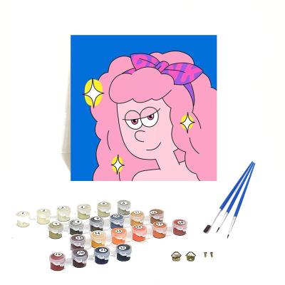 China American abstract cartoon girl ORFON Q717 style oil painting birthday gift diy painting by numbers set dropshipping for sale