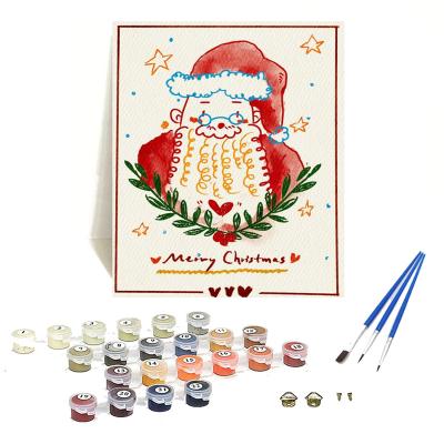 China American Hot Sale Style Orfon Cartoon Santa Claus DIY Oil Painting Christmas Paint By Numbers Kits New Design Christmas Paint For Kids for sale