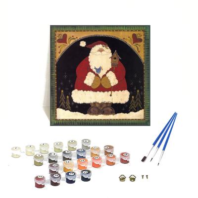 China New American Style Orfon Style Cartoon Santa Claus Paint By Numbers Kits For Christmas Decoration Diy Oil Painting For Adults for sale