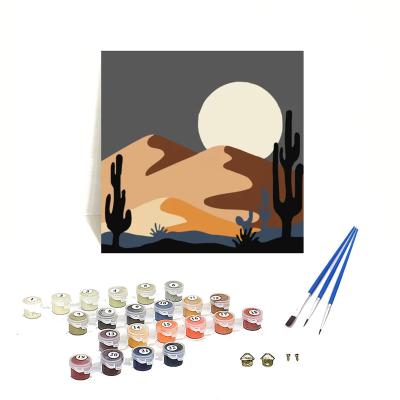 China Customization Orfon Q436 Desert Night Landscape Moon DIY Oil Painting On Canvas Painting By Numbers Kits For Wall Decor Maker Sale for sale