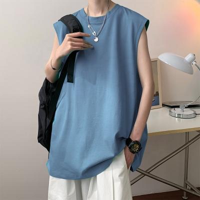 China QUICK DRY 2023 Aikesi new arrival men gym clothing big hole tank top men 100% cotton custom color  men tank top for sale