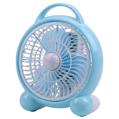 China OEM Cute Round Mini Home Appliance 3 Blades Plastic Small Table Stand Fan for sale